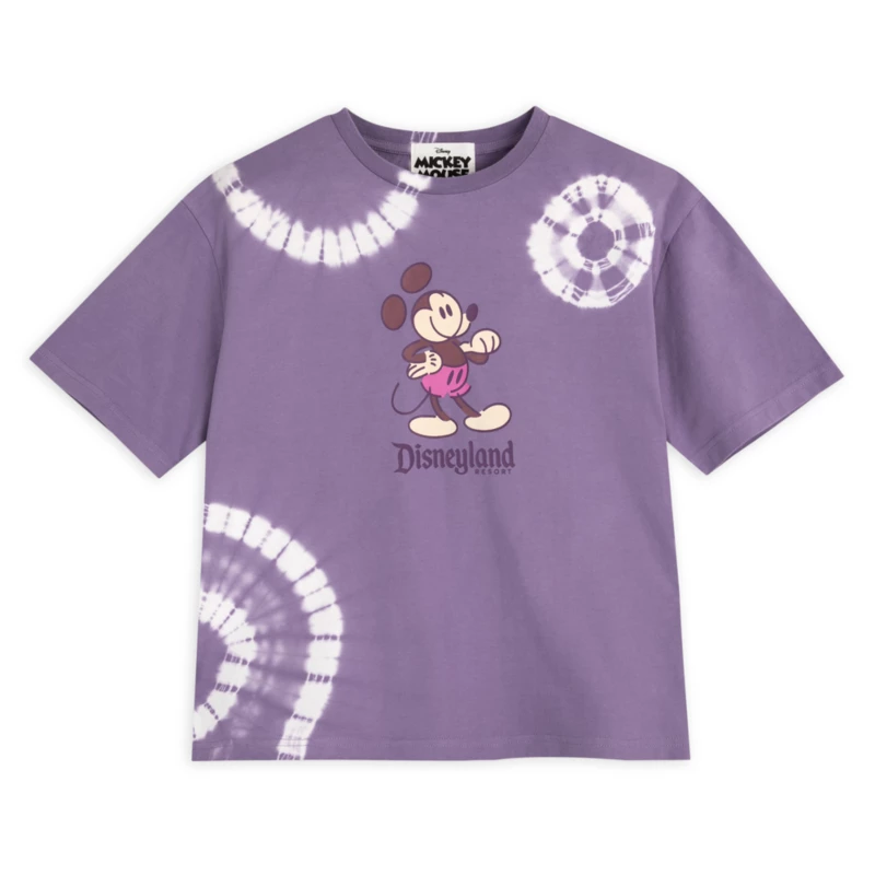 Purple Mickey Mouse Genuine Mousewear Tie-Dye T-Shirt For Women, Disneyland 3 Purple Mickey Mouse Genuine Mousewear Tie-Dye T-Shirt For Women, Disneyland