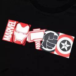 Marvel Icon Crew Neck Black T-Shirt For Adults -Disney Sales 2403053070002M 2