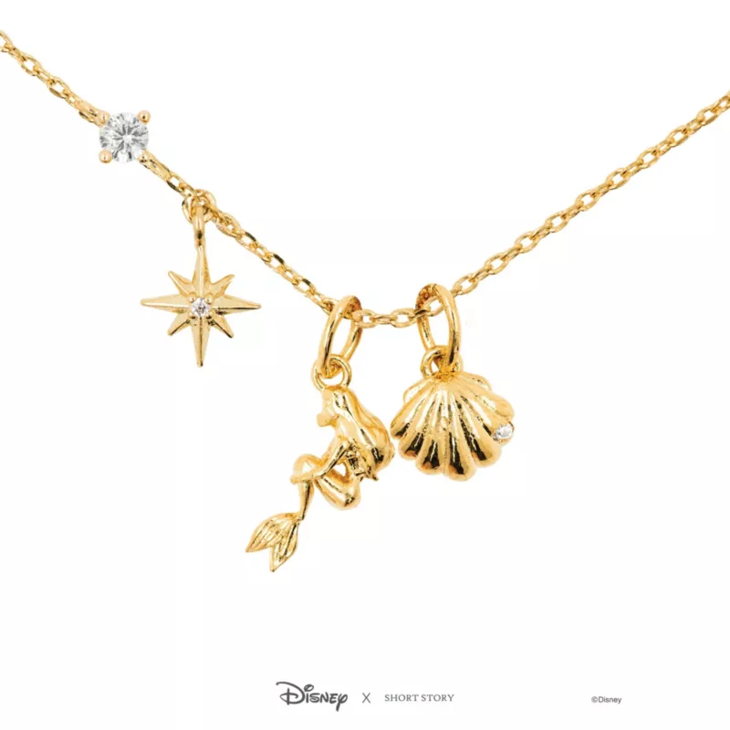 Disney Necklace Little Mermaid, Gold 3 Disney Necklace Little Mermaid, Gold