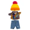 NuiMOs Small Plush Tartan Shirt, Denim Jeans And Pom Pom Hat -Disney Sales 412342849092