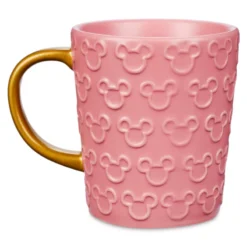 Mickey Mouse Pink And Gold Raised Icon Mug, Disney Homestead Collection -Disney Sales 465033642069 2